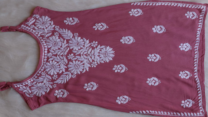 Farhaa Dusty Rose Short Sleeveless Kurta