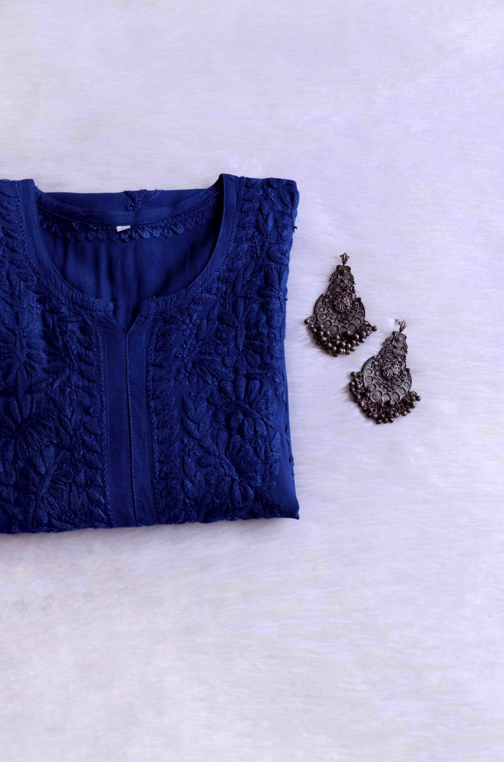 Amirah Royal Blue Ombre Long Rayon Kurta