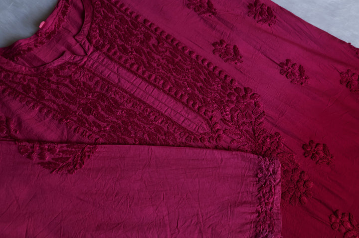 Dilnoor Plum Chanderi Ombre Kurta