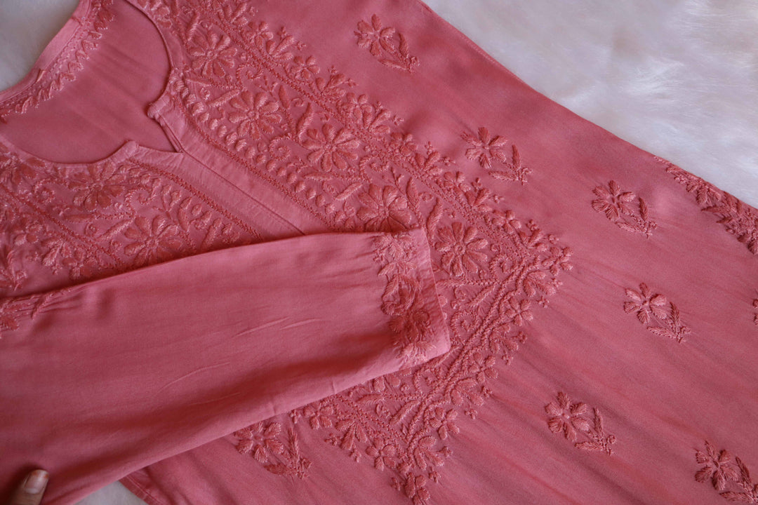 Aayat Rose Brown Rayon Kurta Pant set