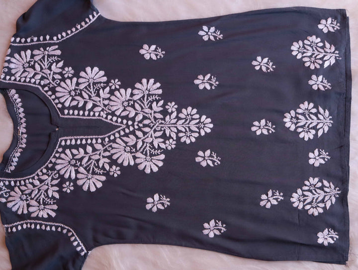 Aayat Grey Short Rayon Kurta