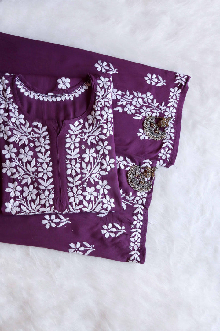 Amaara Dusty Purple Rayon Kurta Pant set