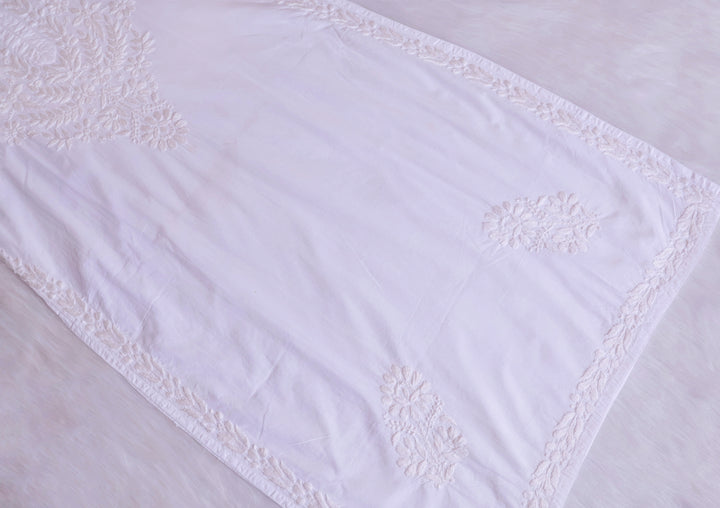 Raheema White Long Cotton kurta