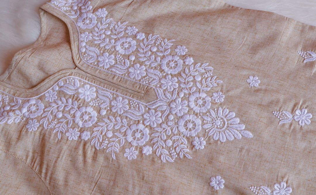 Taraa Cream Cotton Kurta