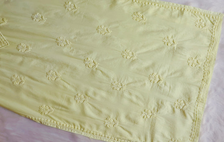 Saleha Pastel Yellow Cotton Kurta