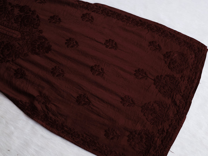 Meerab Chocolate Brown Pure Chanderi set