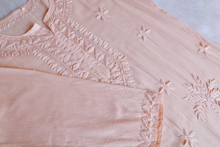 Heer Rose Beige Pure Cotton Kurta