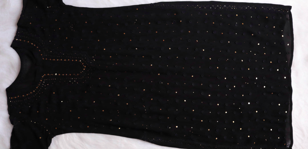 Mahaa Black Viscose Georgette Kurta