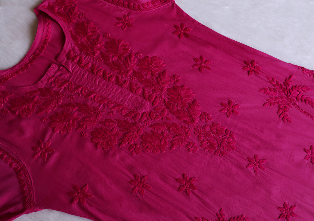 Zaira Deep Pink Pure Cotton Kurta