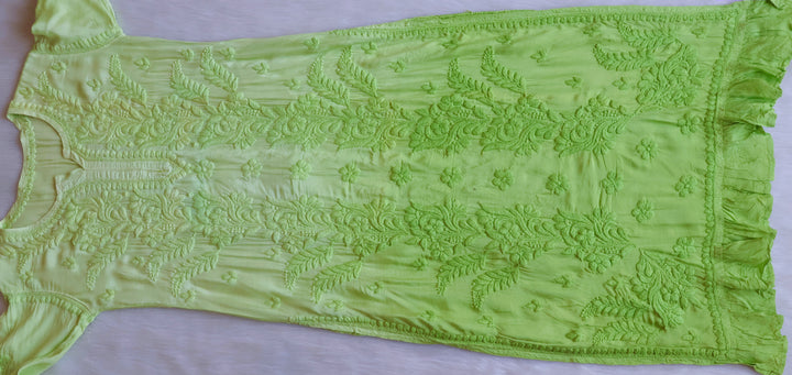 Yalina Lime Green Pure Muslin Kurta