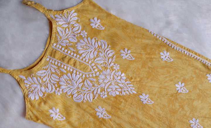 Mirha Mulmul Yellow Strappy kurta