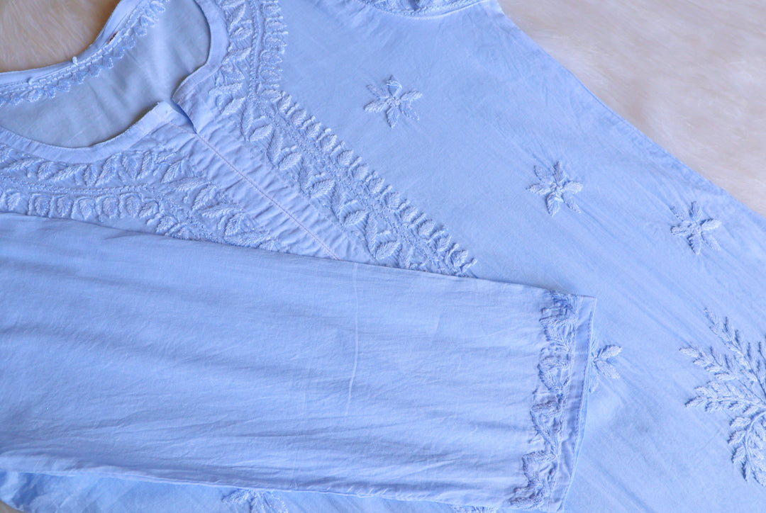 Heer Ice Blue Pure Cotton Kurta