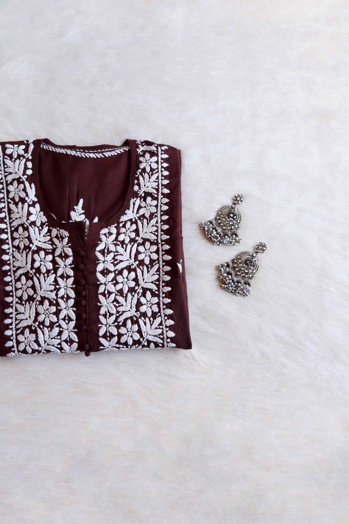 Zyra Chocolate Brown Cotton Kurta