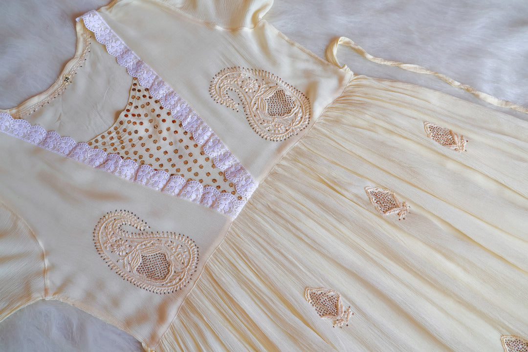 Anabiya Butter Yellow Pure Chiffon Dress