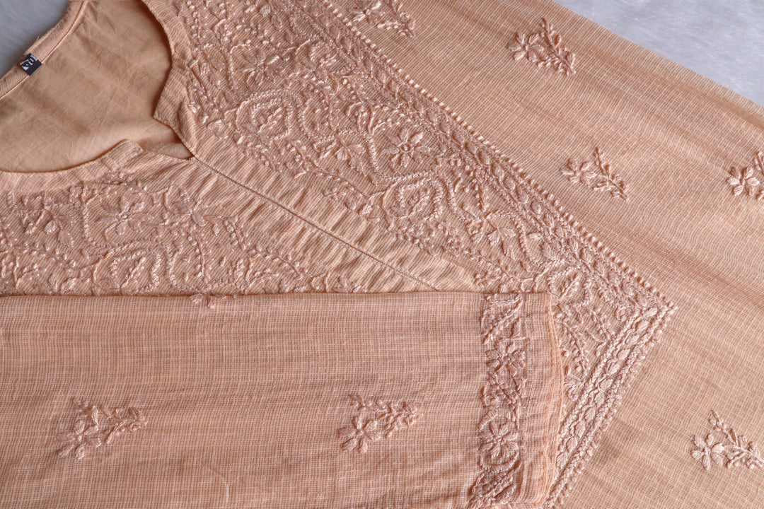 Renisa Beige Soft Kota Kurta