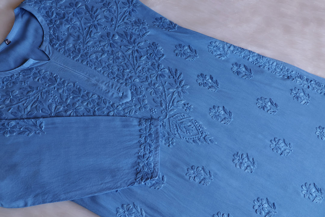 Iqra Ice Blue 2 piece Rayon set