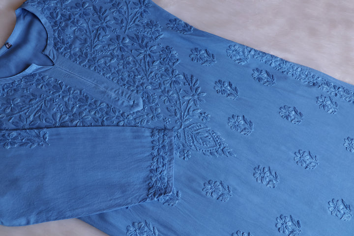 Iqra Ice Blue 2 piece Rayon set