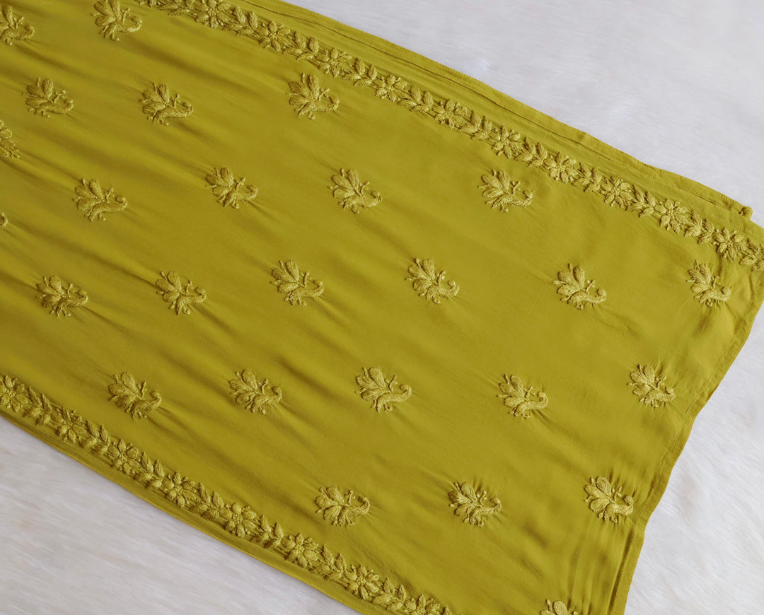 Hana Olive Green Long Viscose Noodle Strap Kurta