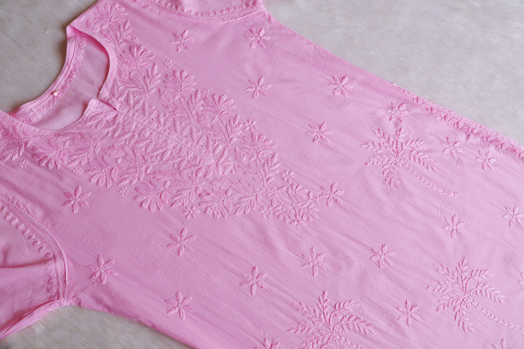 Zaira Baby Pink Pure Cotton Kurta