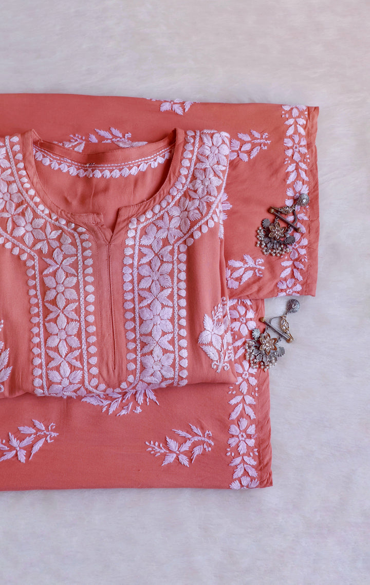 Amaara Rose Brown Rayon Kurta Pant set