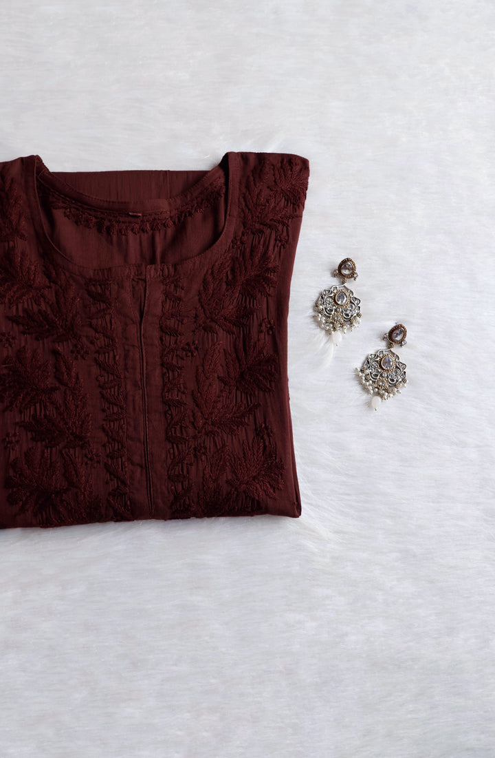 Zaira Chocolate Brown Pure Cotton Kurta