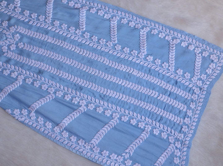 Hanaa Ice Blue Crepe Silk Kurta