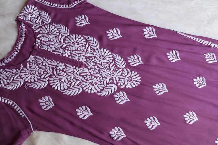 Rahaa Dusty Purple Long Rayon kurta