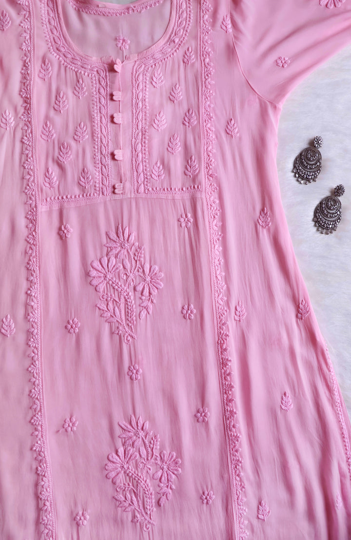 Duaa Baby Pink Viscose Georgette Kurta