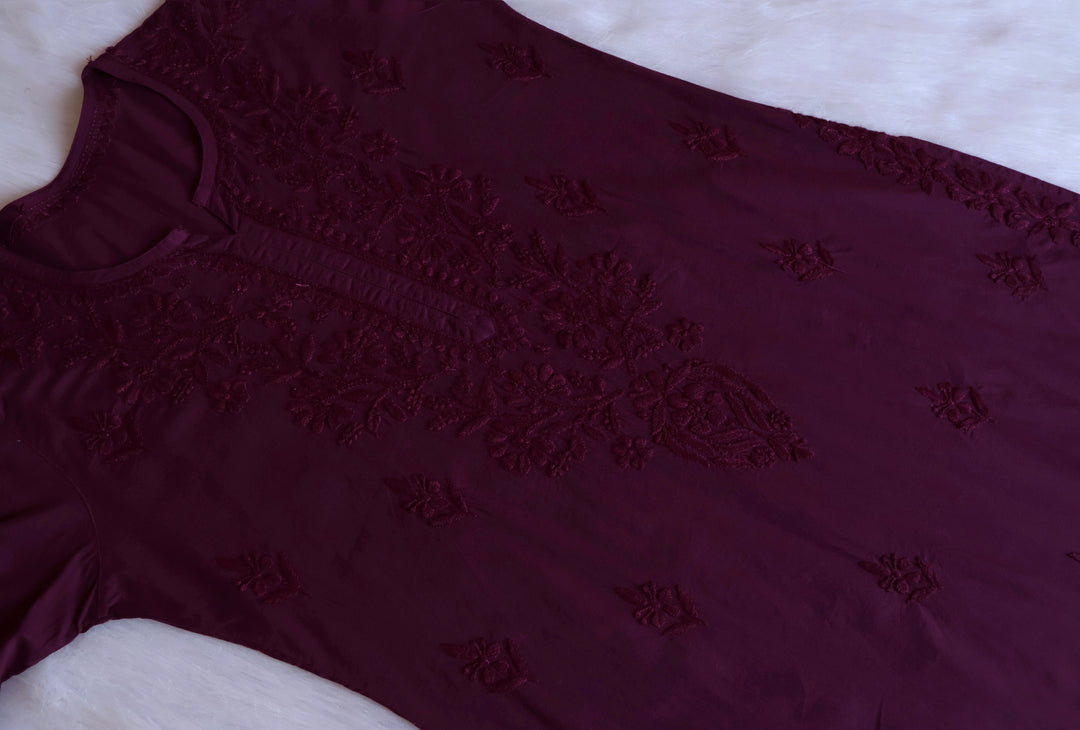 Anahira Deep Purple Cotton Kurta