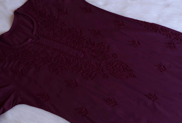 Anahira Deep Purple Cotton Kurta