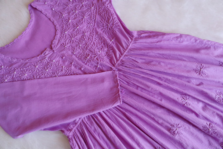 Zohra Lavender Pearl short Frock