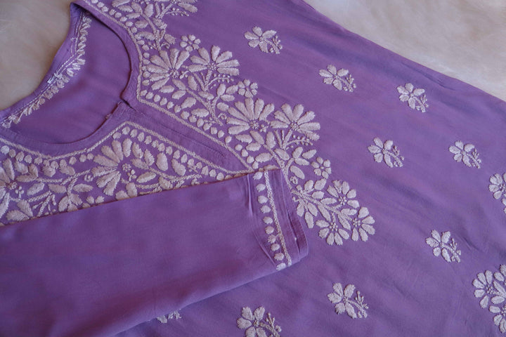 Aayat Lavender Short Rayon Kurta
