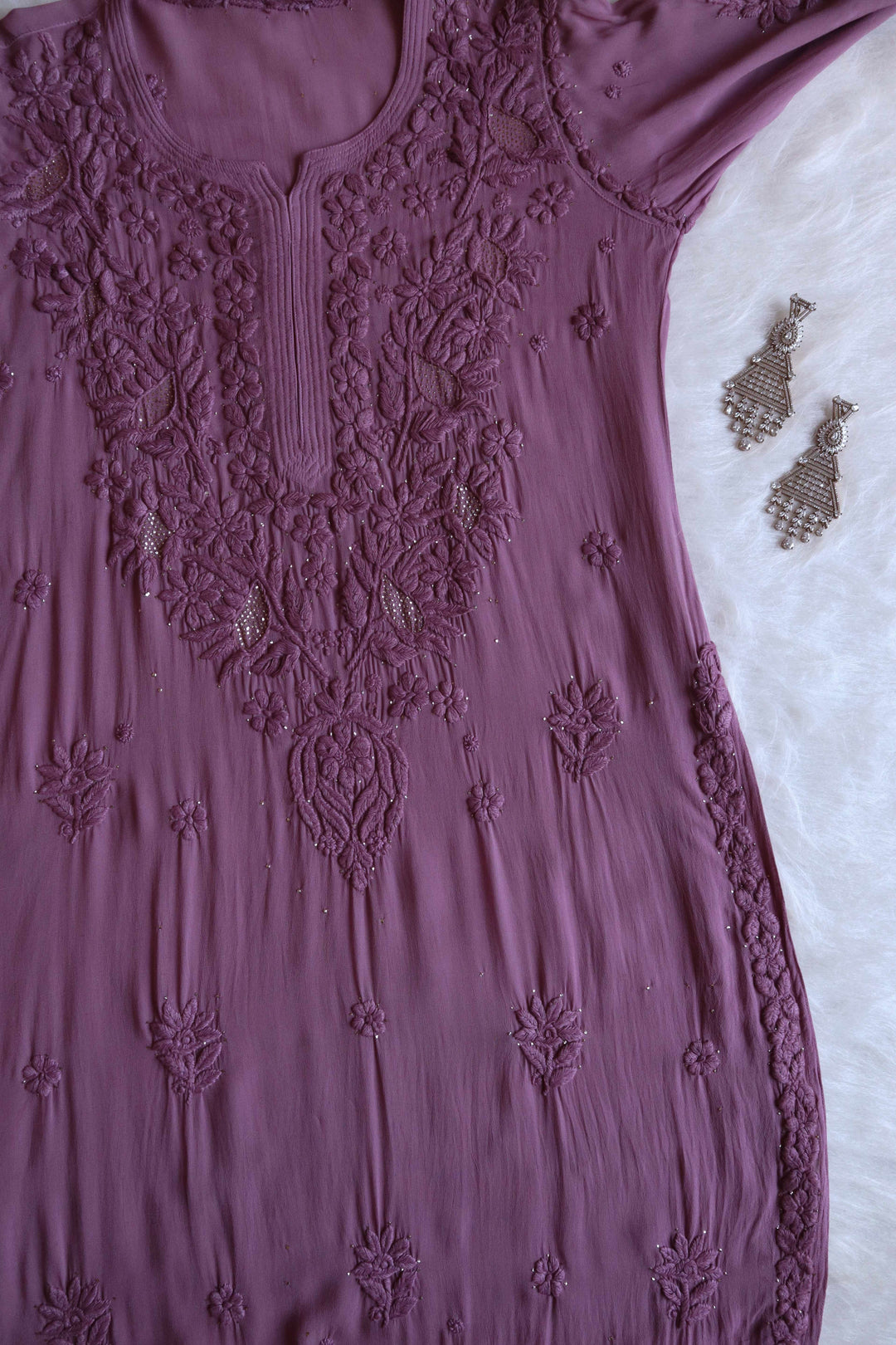 Mariya Dusty Purple Viscose Georgette Kurta