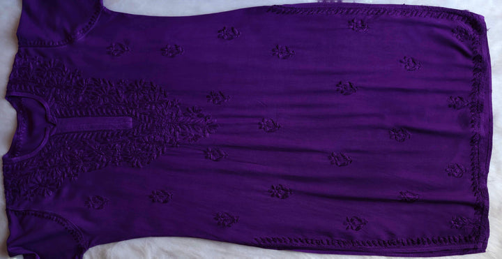 Amirah Deep Purple Long Rayon Kurta