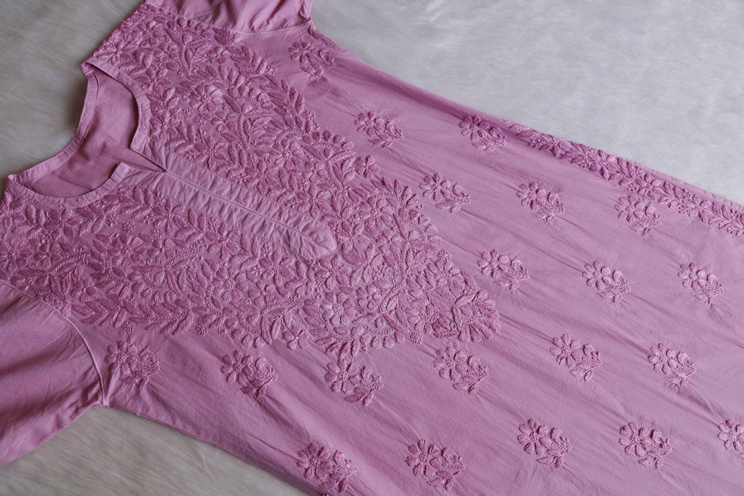 Anah Dusty Lavender Pure Cotton Kurta