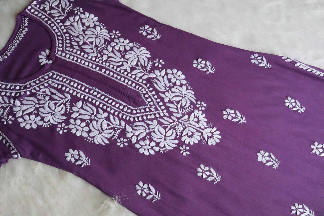 Zainab Dusty Purple Rayon Kurta Pant set