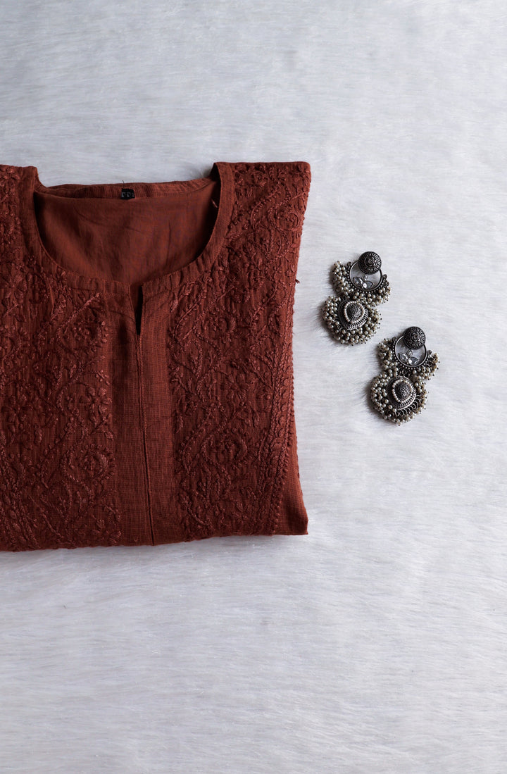 Renisa Chocolate Brown Soft Kota Kurta