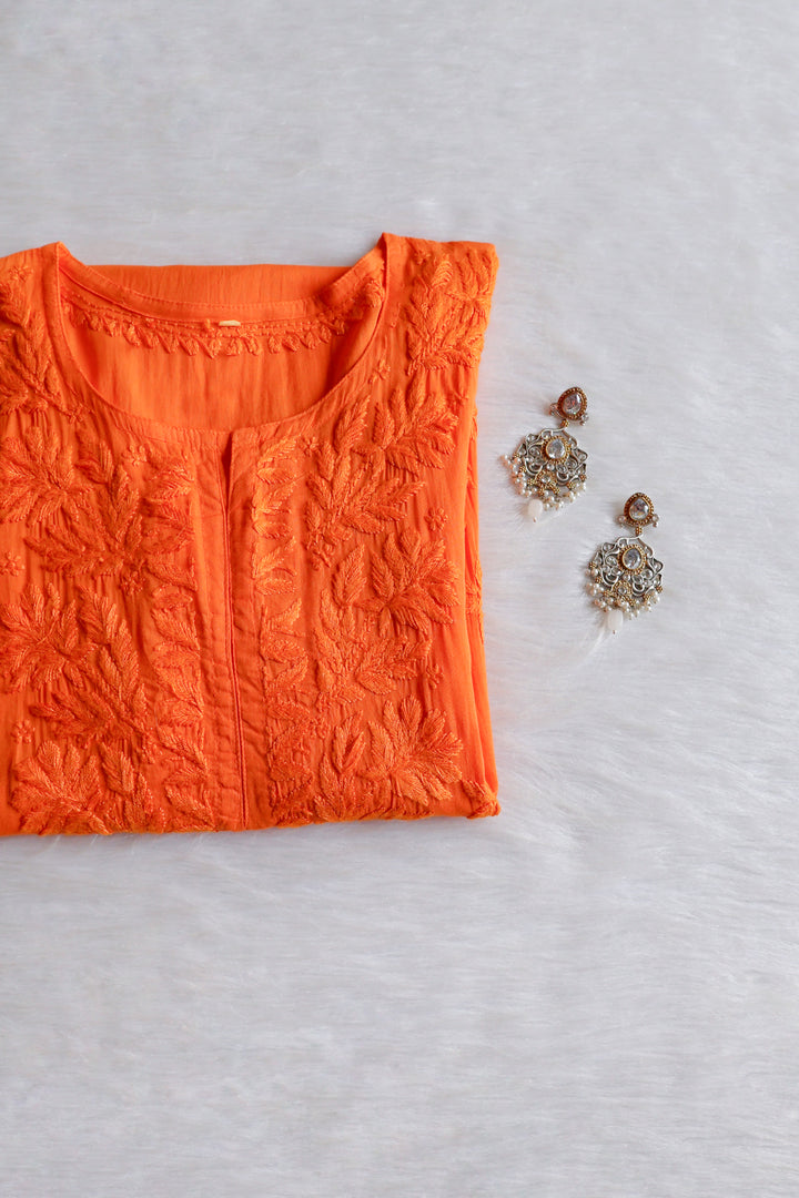 Zaira Saffron Pure Cotton Kurta
