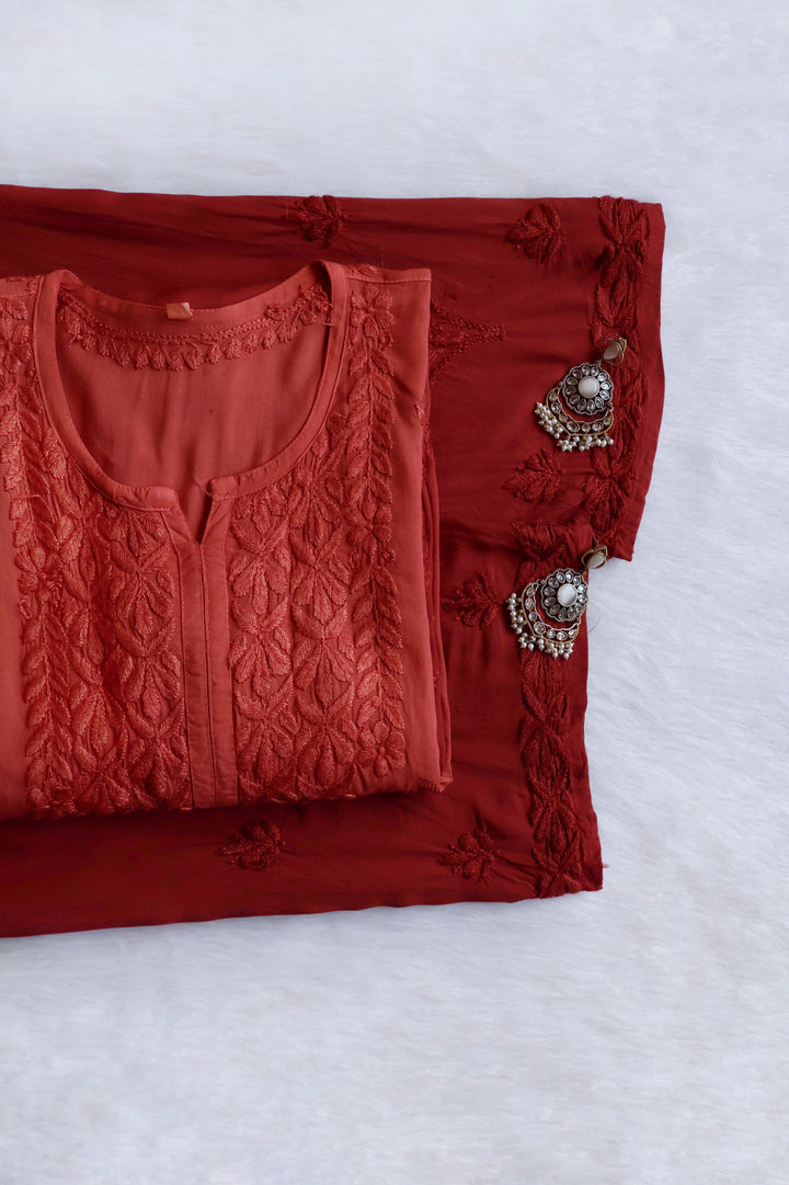 Duaa Rose Brown Modal Ombre Kurta Pant set