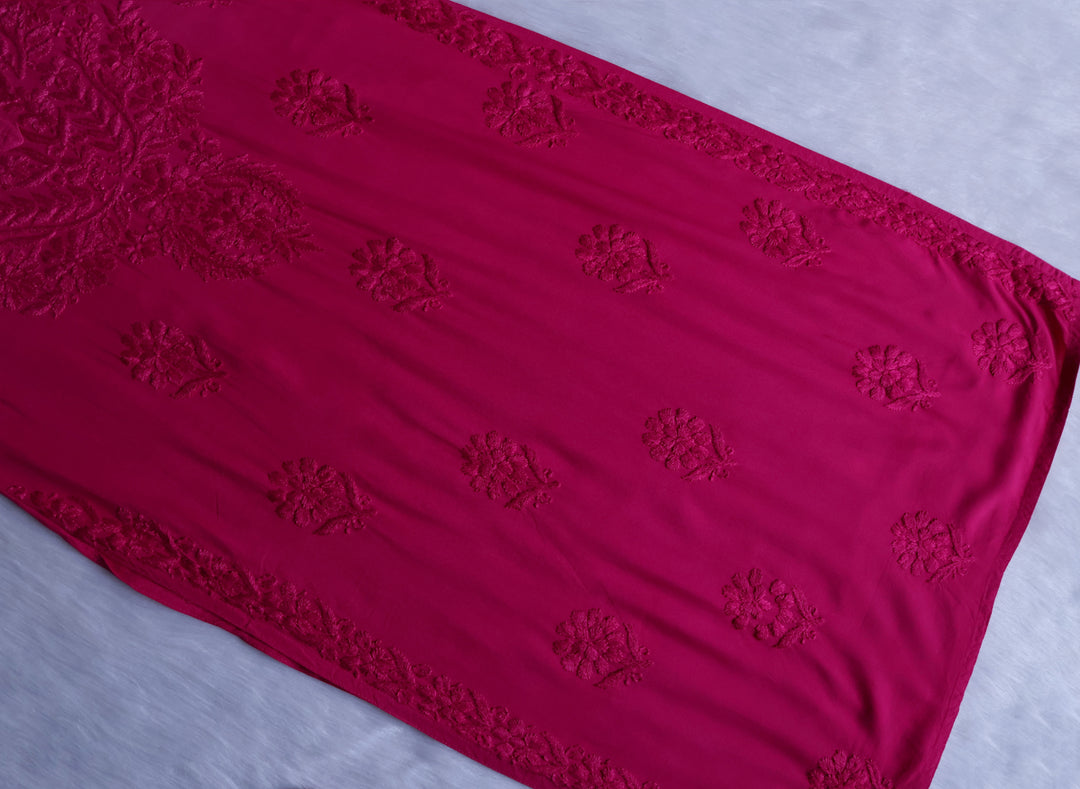 Duaa Deep Pink Long Ombre Rayon Kurta