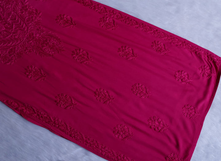 Duaa Deep Pink Long Ombre Rayon Kurta