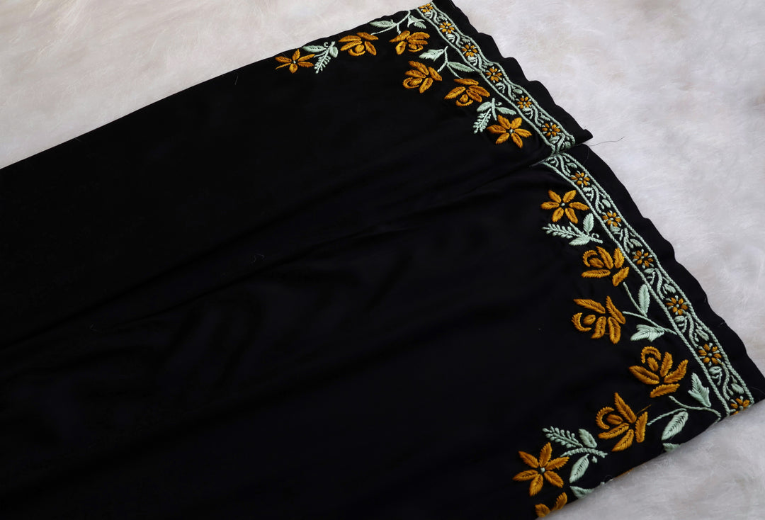 Gul Kashmiri Black & Yellow Modal Kurta Set