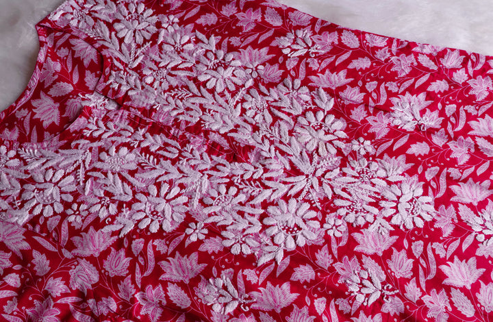 Haala Deep Pink Mulmul Long Kurta