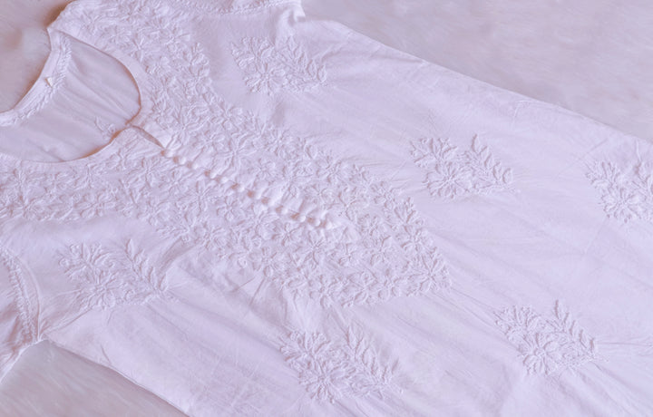 White Long Cotton kurta