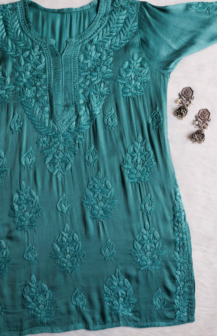 Mehr Sea Blue Modal Silk short top