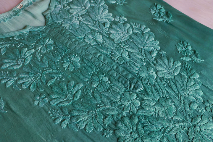 Zaryaab Sea Blue Long Modal Silk Kurta
