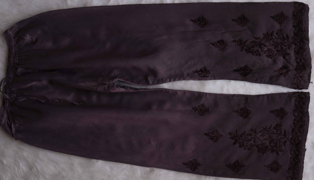 Adah Smoky Purple Pure Chanderi set