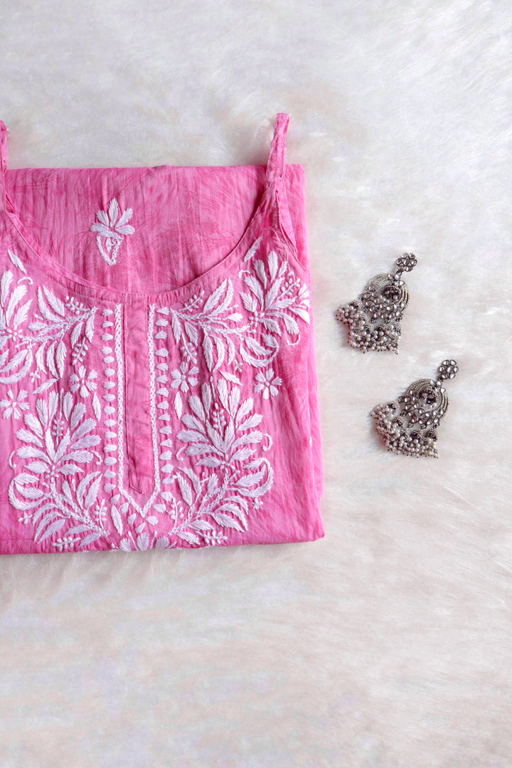 Mirha Mulmul Pink Strappy kurta