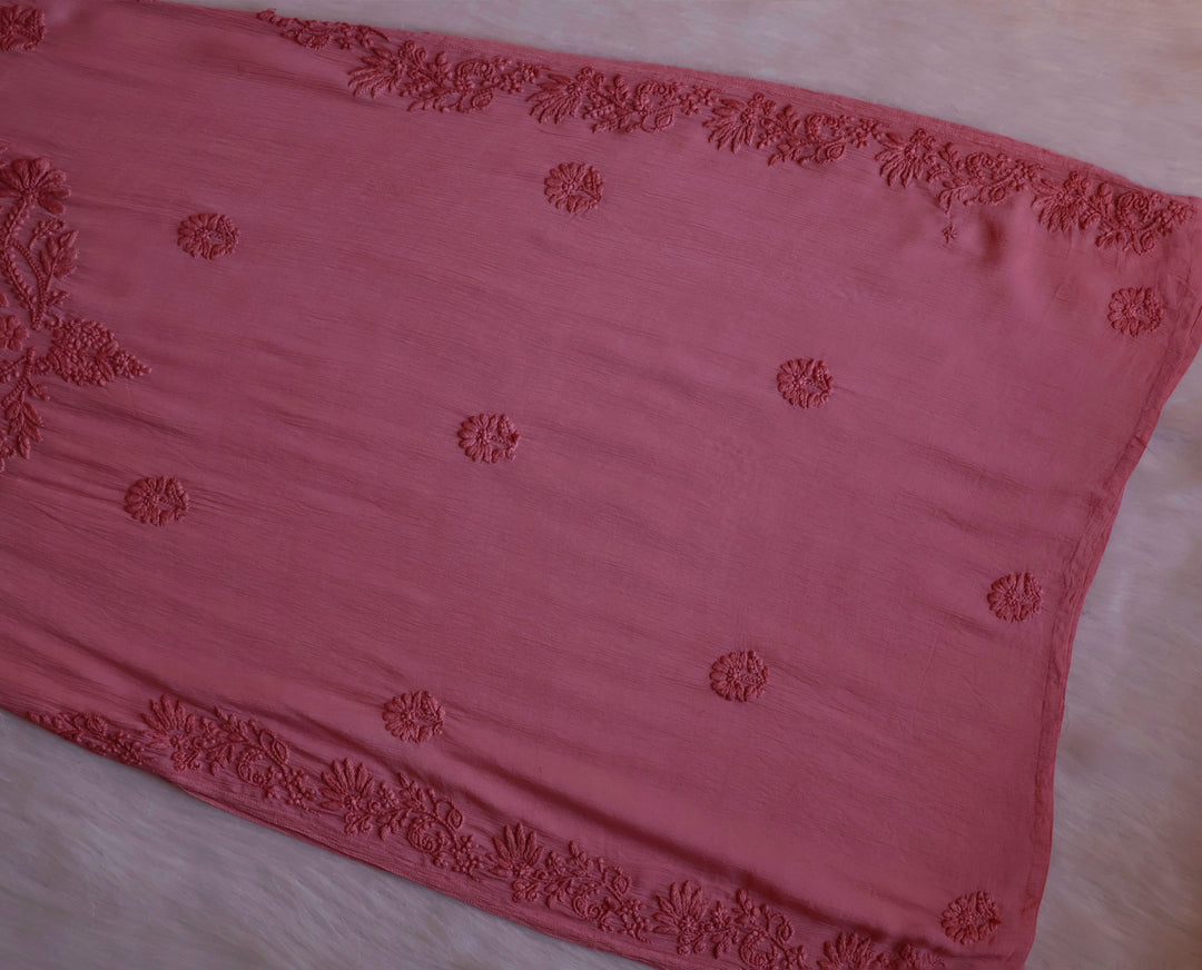 Mehr Rose Brown Pure Chiffon Kurta