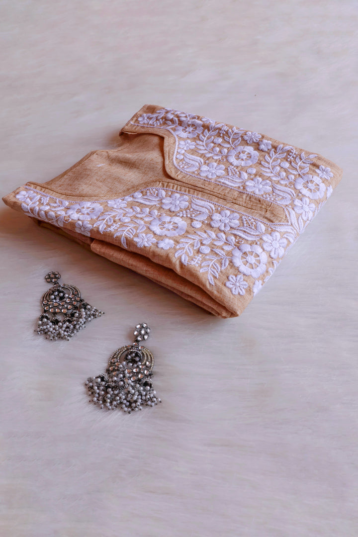 Taraa Beige Cotton Kurta